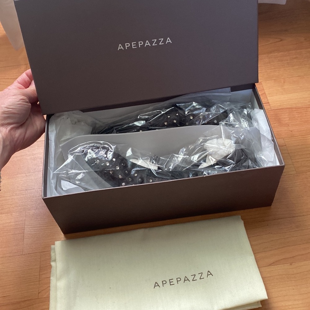 Apepazza Charcoal Suede Jeweled Flats View 3